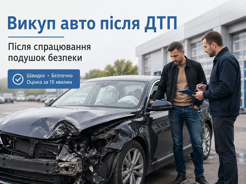 Викуп авто після ДТП зі спрацьованими подушками безпеки та оцінка пошкодженого автомобіля